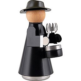 The Incense Cone Man with hat and cap black - 15cm / 5.9inch