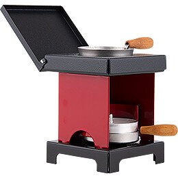 Stool Cooker 'The Lil' One' Red-Black - 9 cm / 3.5 inch
