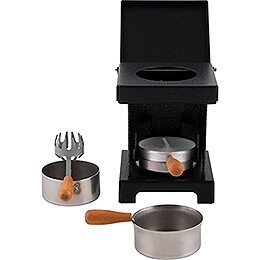 Stool Cooker 'The Lil' One' Silver-Black - 9 cm / 3.5 inch