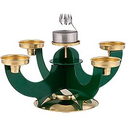 Candle Holder with Incense Cone Option - Green - 16 cm / 6.3 inch