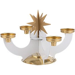 Candle Holder with Incense Cone Option - White - 16 cm / 6.3 inch
