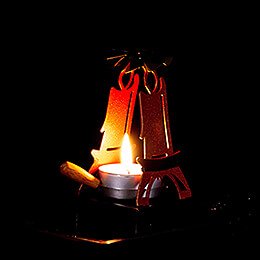 Pyramid Tea Light Holder - Red - 11 cm / 4.3 inch