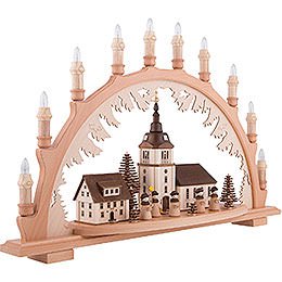 Candle Arch - Village Church with Carolers - 66x43 cm / 26x16.9 inch