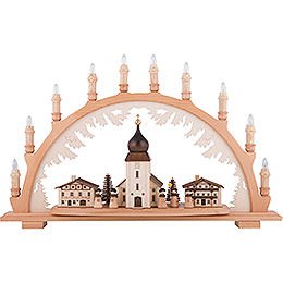 Candle Arch - Mountain Church with Carolers - 66x43 cm / 26x16.9 inch