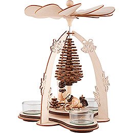 1-Tier Pyramid - Winter Children with Layered Tree - 24 cm / 9.4 inch