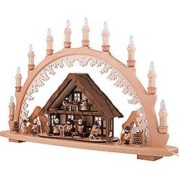 Candle Arch - Ore Mountain House with Winter Children - 66x43 cm / 26x16.9 inch