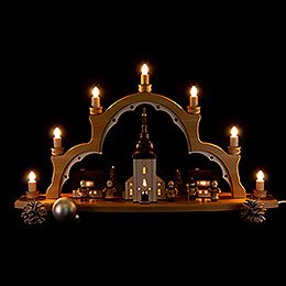 Candle Arch - Village Church with illuminated Houses  - 44x66 cm / 17.3x26 inch