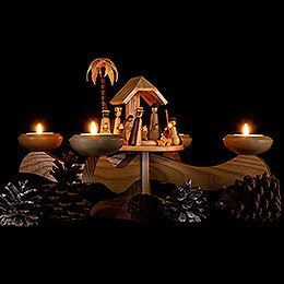 Adventsleuchter Christi Geburt natur - 20 cm