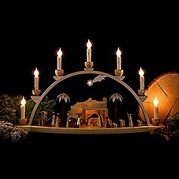 Candle Arch - Nativity Scene Natural - 60x35 cm / 23.6x13.8 inch