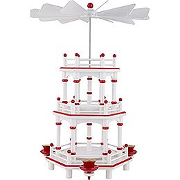 3-Tier Pyramid - White-Red - without Figurines - 35 cm / 13.8 inch