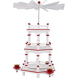 3-Tier Pyramid - White-Red - without Figurines - 35 cm / 13.8 inch