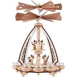 2-Tier Pyramid - Angels with Two Counter Rotating Winged Wheels - 43 cm / 17 inch