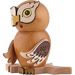 Smoker - Owl Stained Wood - 15 cm / 5.9 inch