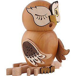 Smoker - Owl Stained Wood - 15 cm / 5.9 inch