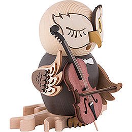 Smoker - Owl with Cello - 15 cm / 5.9 inch