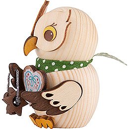 Mini Owl with Gingerbread Heart - 7 cm / 2.8 inch