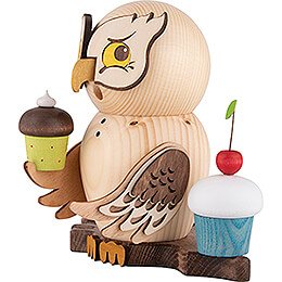 Smoker - Owl with Muffins - 15 cm / 5.9 inch