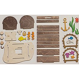 Handicraft Set - Money Box - Pirate Treasure Chest - 10 cm / 3.9 inch