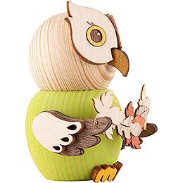 Mini Owl with Autumn Leaves - 7 cm / 2.8 inch