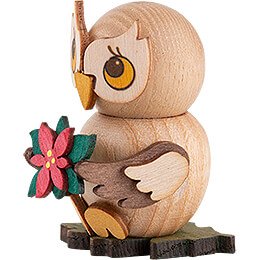 Owl Child with Christmas Flower - 4 cm / 1.6 inch