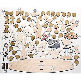 Bastelset Teelichtbogen mit Vogel-Motiv - 39 cm