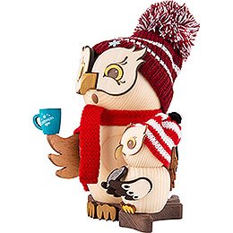 Smoker - Owl at Christmas Market with Child - 15 cm / 5.9 inch