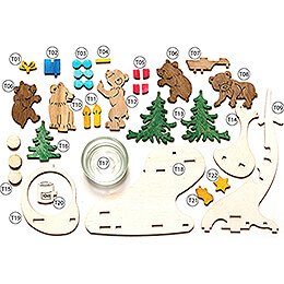 Handicraft Set - Tea Light Holder - Bear Cubs - 8,5 cm / 3.3 inch