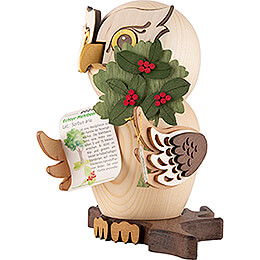 Smoker - Owl with Rowan Berry - Owl of the Year 2024 - 15 cm / 5.9 inch