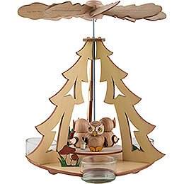 1-Tier Pyramid with 3 Owl Children - 22 cm / 8.7 inch