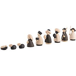 Nativity Set of 9 Pieces Natural/Anthracite - Small - 7 cm / 2.8 inch