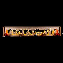 Illuminated Stand for Candle Arches - Seiffen Church - 71,8x11,6 cm / 28.3x4.6 inch