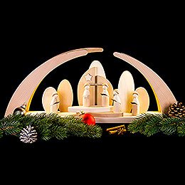Candle Arch - Modern Carolers and Church - 62x26,5 cm / 24x10.4 inch