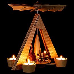 1-Tier Pyramid - Carolers Seiffen Natural - 29 cm / 11.2 inch