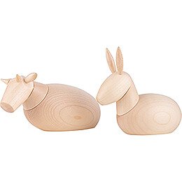 Ox and Donkey, natural - 7 cm / 2.8 inch