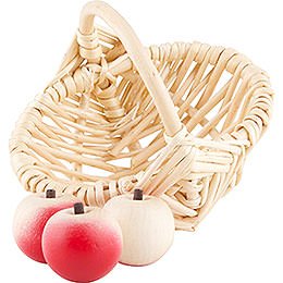 Basket with 3 Apples - 8 cm / 3 inch