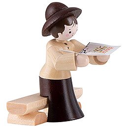 Thiel Figurine - Hiker Lady on Bench - natural - 5,5 cm / 2.2 inch