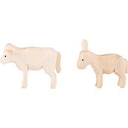 Thiel-Figuren Ochse und Esel - natur - 3,5 cm
