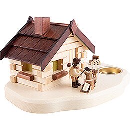 Räucherhaus mit Teelichthalter Holzhacker - 11 cm