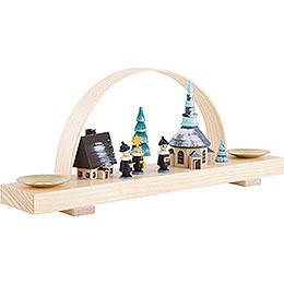 Candle Arch Winter Village Seiffen with Carolers- 24x12 cm / 9.4x4.7 inch