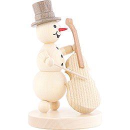 Snowman Musician Bass Violin - 12 cm / 4.7 inch
