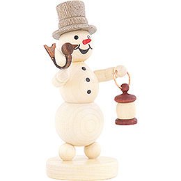 Snowman with Lantern and Bird - 12 cm / 4.7 inch