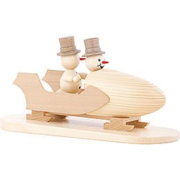 Snowman Two-Man Bobsled with Zylinder - 12 cm / 4.7 inch