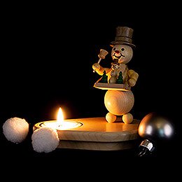 Tea Light Holder - Snowman with Belly Shop - 13 cm / 5.1 inch
