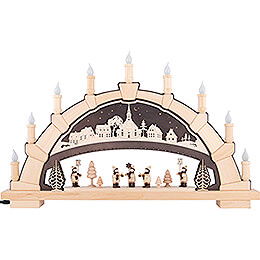 Candle Arch - Seiffen Church with Carolers - 66x40 cm / 26x15.7 inch