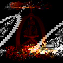 3-stckige Pyramide Weihnachtsmarkt - Exklusiv - 44 cm