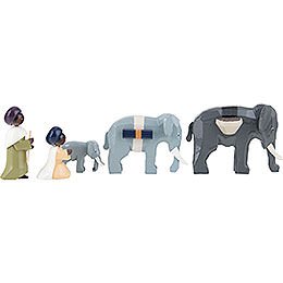 Elephant Herder, Set of Five, Colored - 7 cm / 2.8 inch