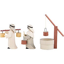 Water Carriers with Well, Set of Three, Stained - 7 cm / 2.8 inch