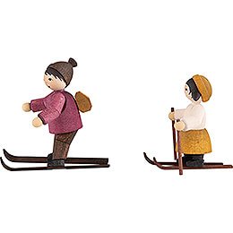 Winter Children Ski Beginner Couple - stained - 7 cm / 2.8 inch
