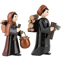 Woodmaker Couple, Set of Two, Colored - 7 cm / 2.8 inch