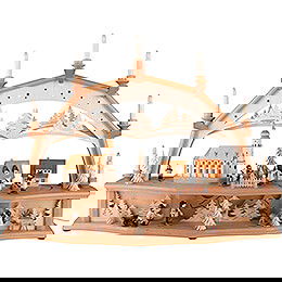 Candle Arch - On the Road in the Ore Mountains with Moving Figurines - 78x54 cm / 30.7x21.3 inch